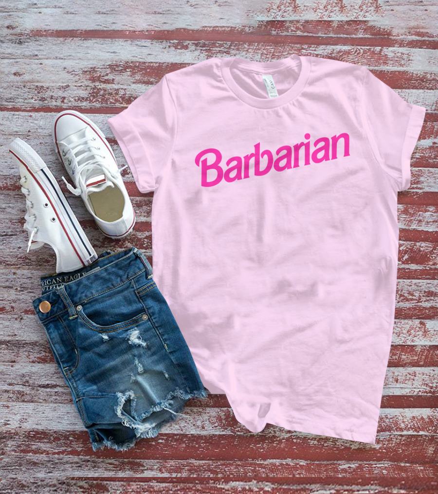 Barbarian Barbie Pink Font T-Shirt