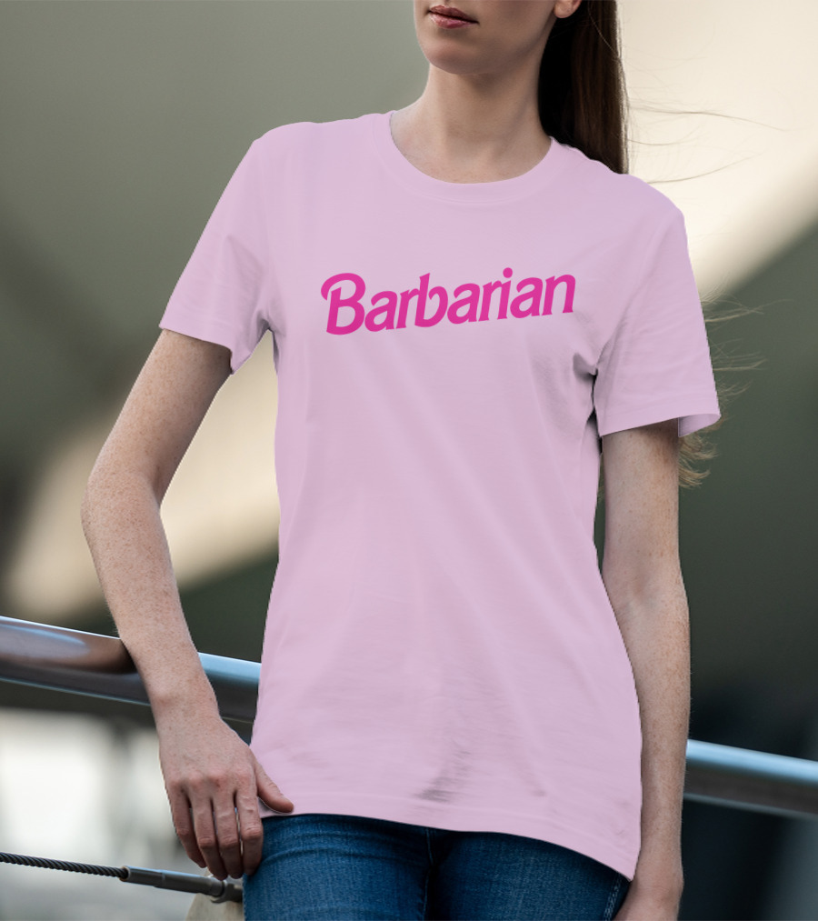 Barbarian Barbie Pink Font T-Shirt