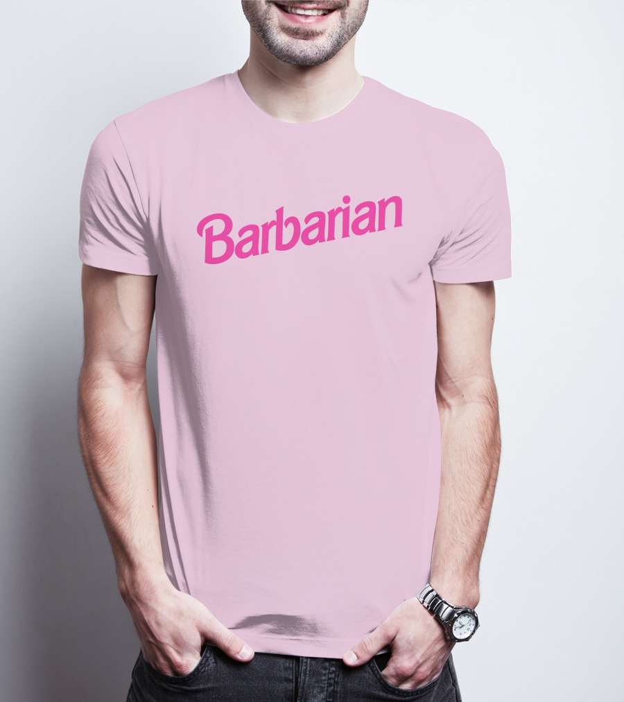 Barbarian Barbie Pink Font T-Shirt
