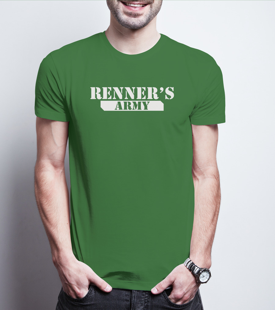 Renner’s Army Bold Green Military Inspired Text T-Shirt