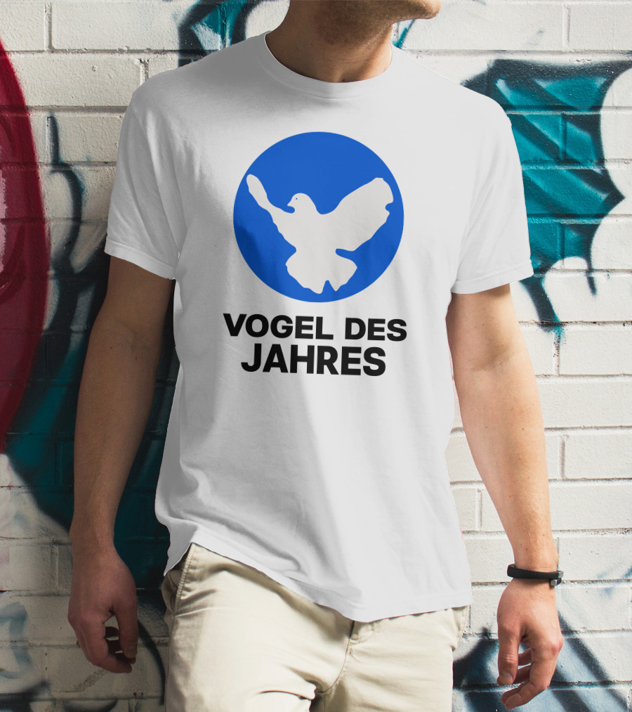 Vogel Des Jahres Columbidae Doves Silhouette In Blue Circle T-Shirt
