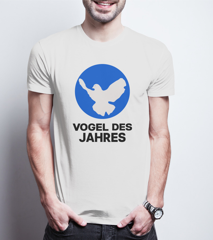 Vogel Des Jahres Columbidae Doves Silhouette In Blue Circle T-Shirt