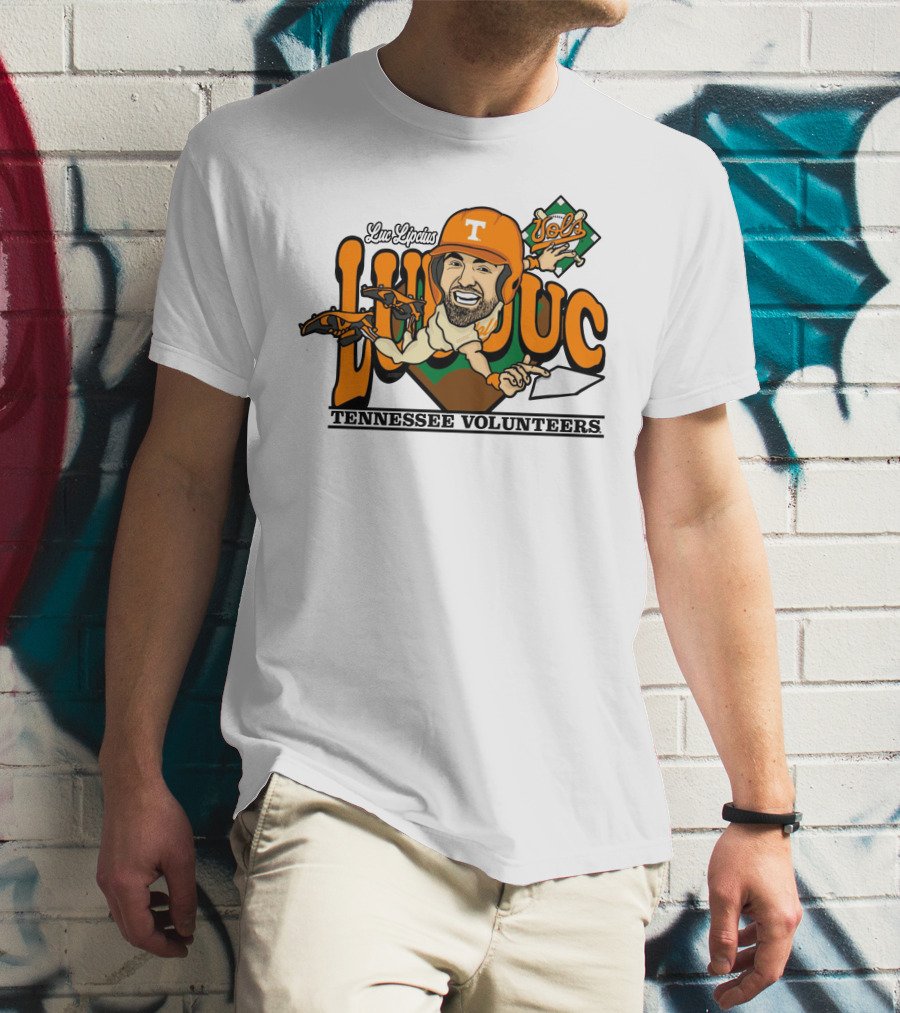 Luc Lipcius Vols Tennessee Volunteers Baseball Caricature T-Shirt