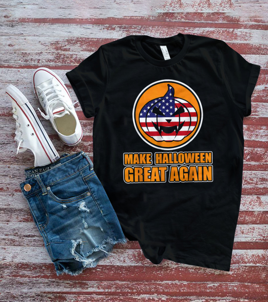 Make Halloween Great Again American Flag Pumpkin T-Shirt