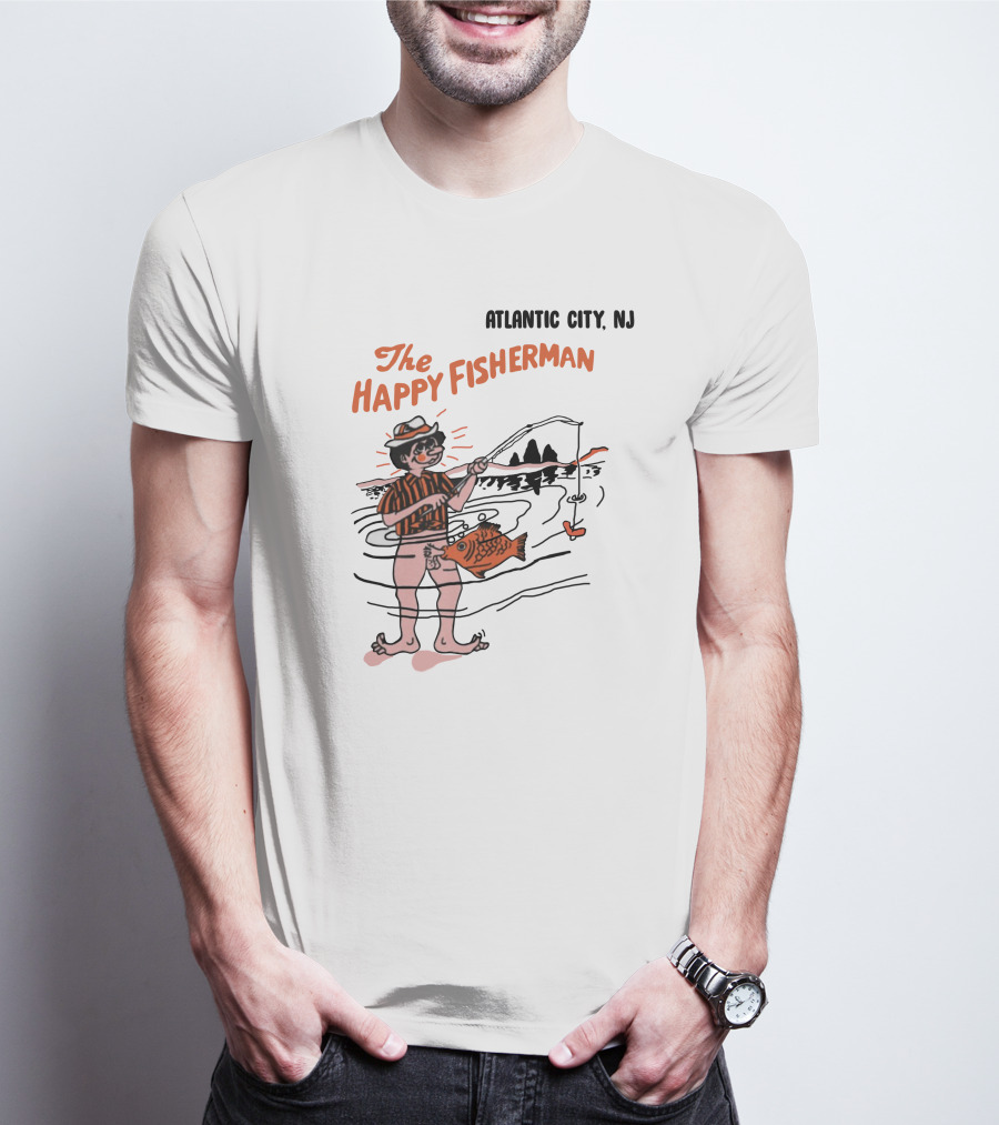 Atlantic City NJ The Happy Fisherman Dark Wizard T-Shirt