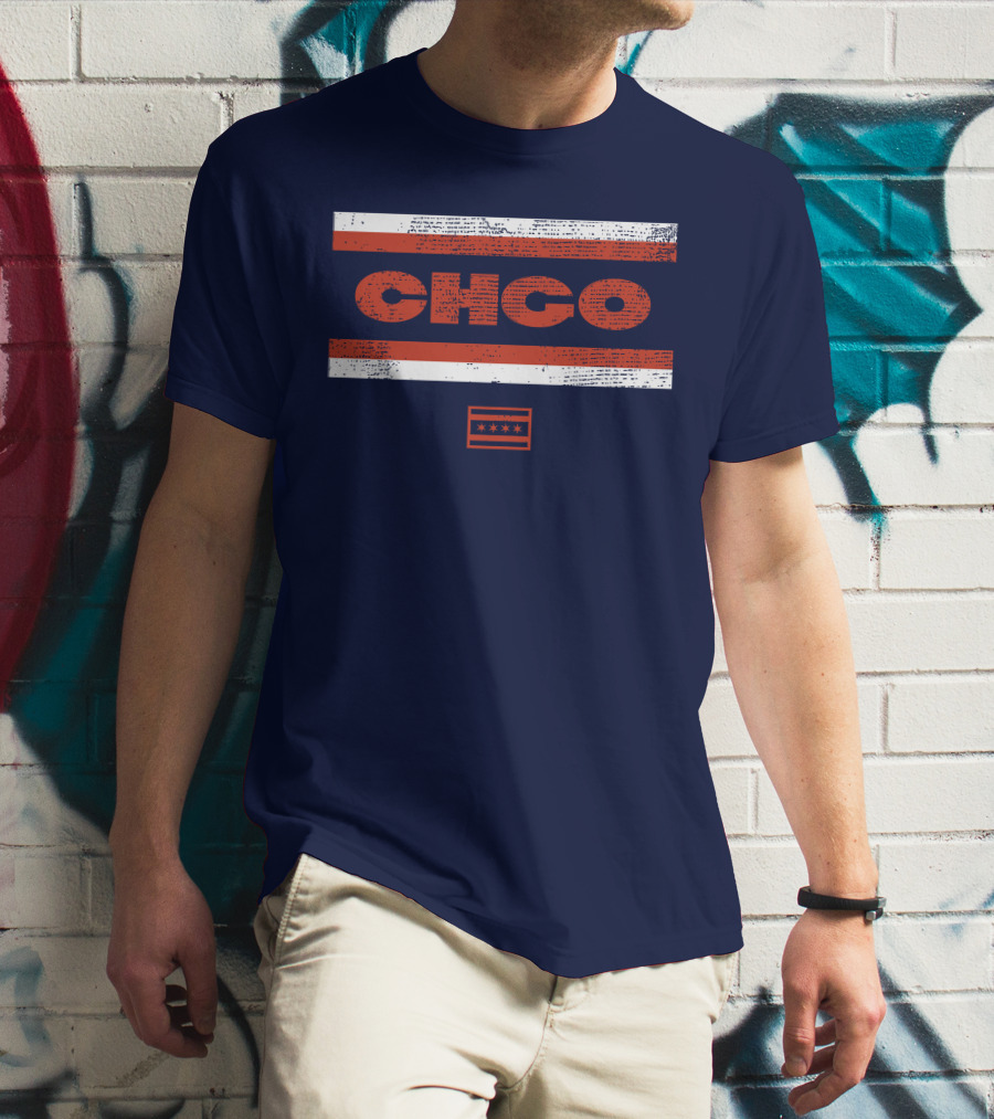 Brenda Webber CHGO Midway Chicago Flag Stripes T-Shirt