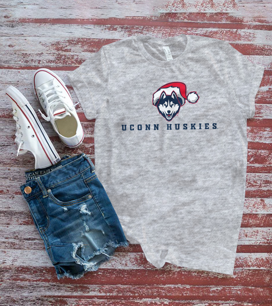 UCONN Huskies Santa Hat T-Shirt
