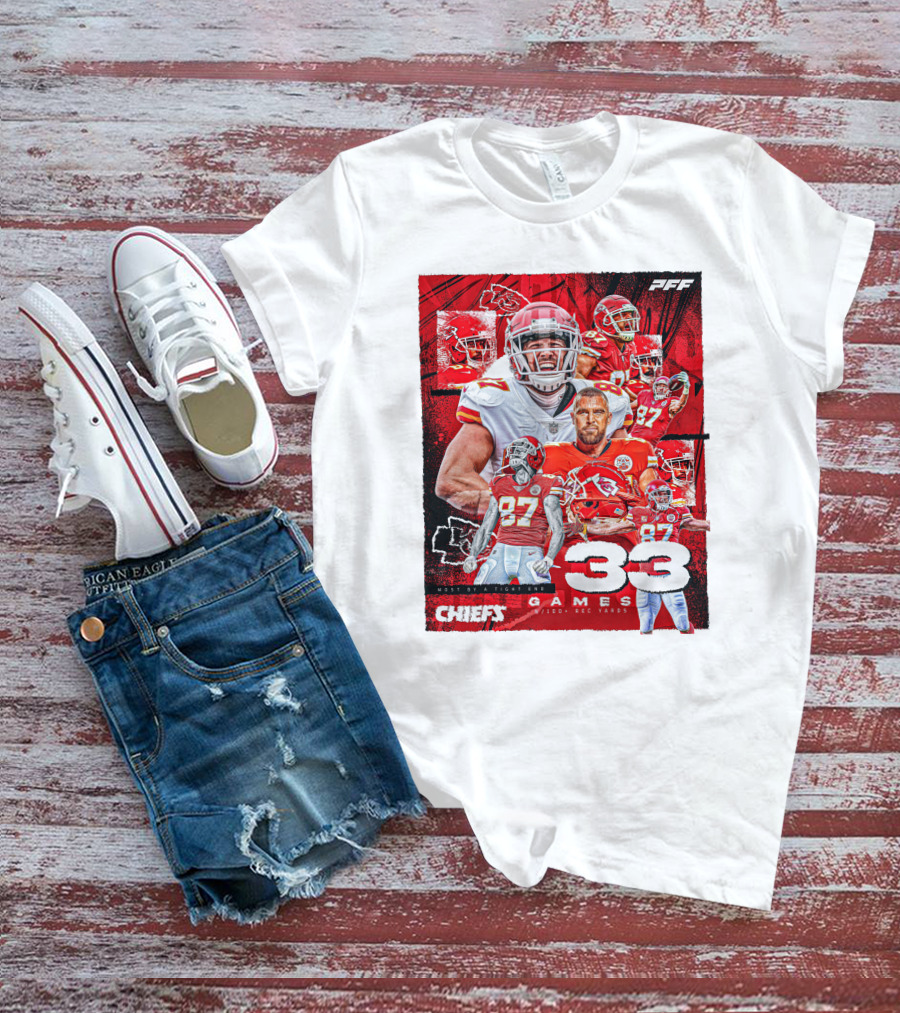 Chiefs Tight End Record 33 Games PFF Highlights T-Shirt