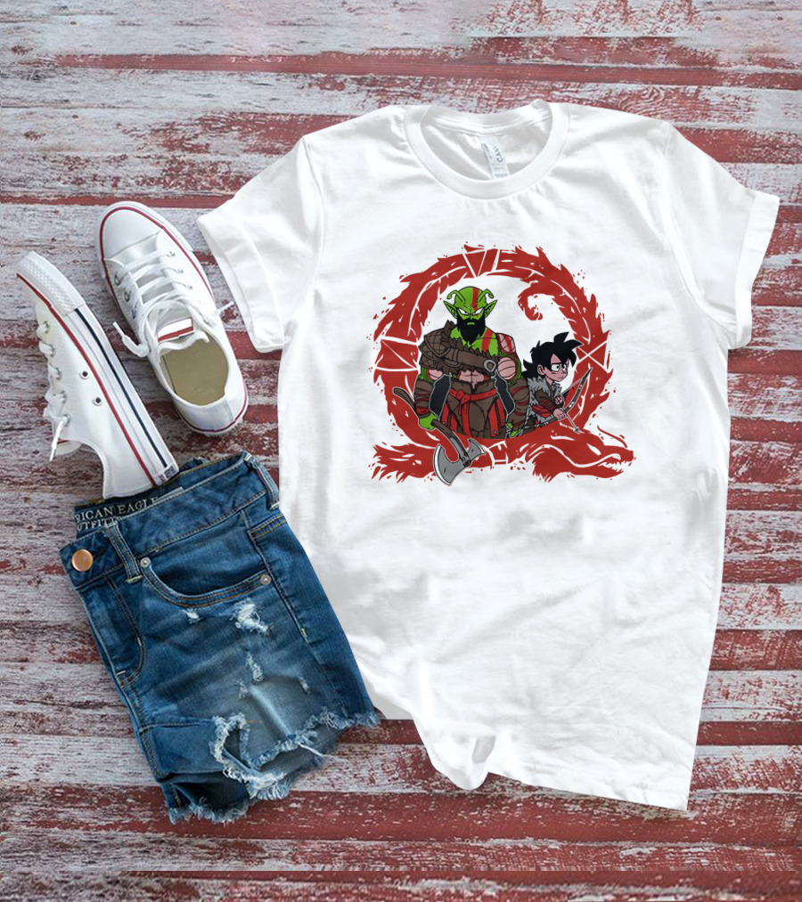 Kami Of War God Of War Crossover With Dragon Ball Z Characters T-Shirt