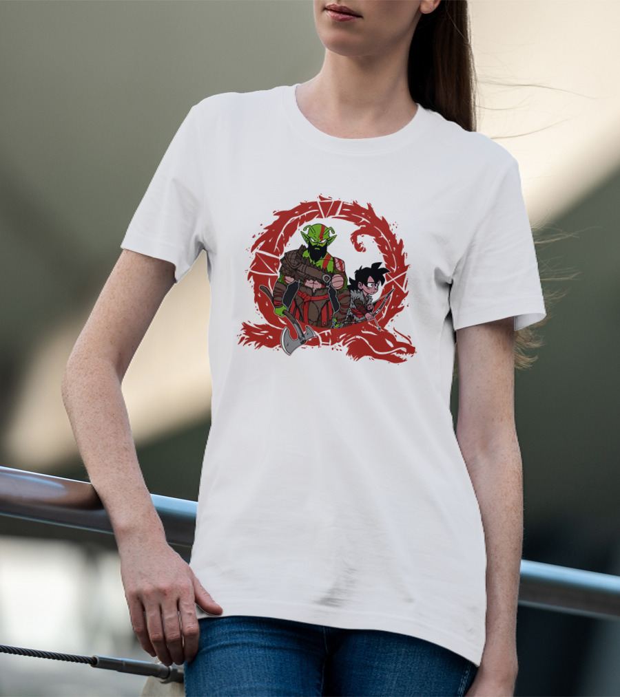 Kami Of War God Of War Crossover With Dragon Ball Z Characters T-Shirt