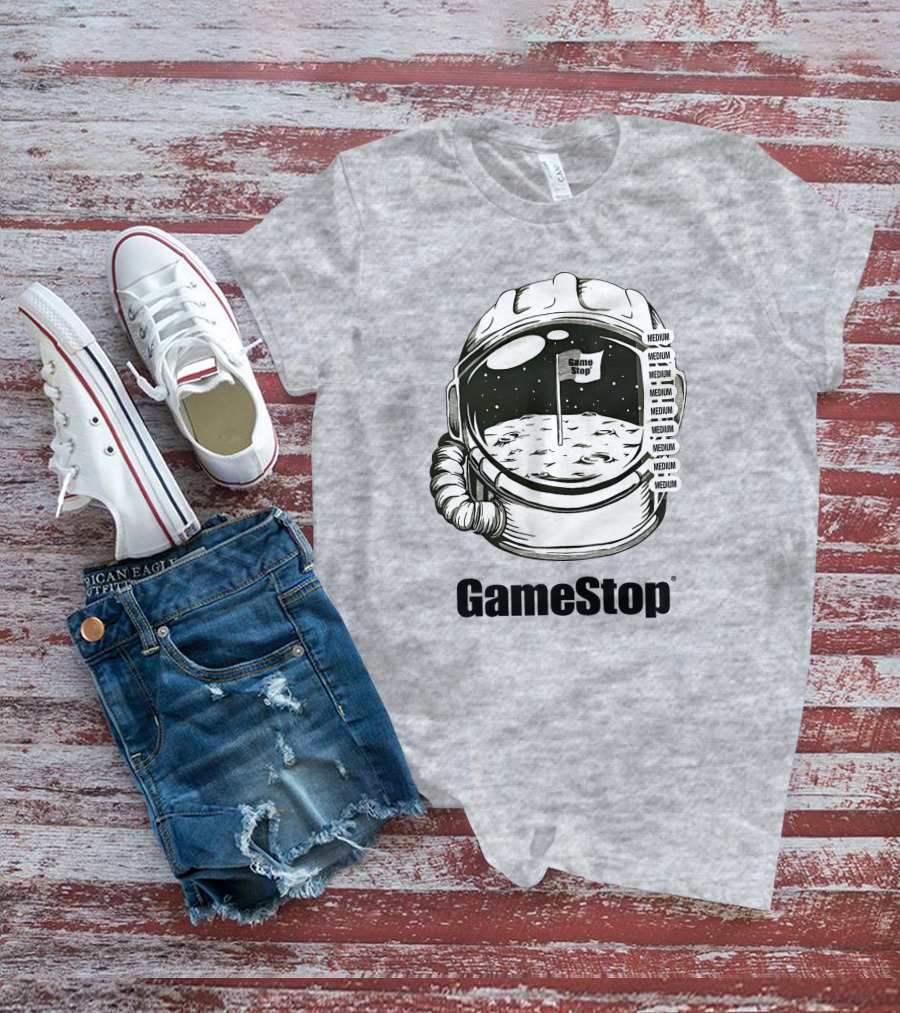 GameStop Astronaut Moon Medium Flag T-Shirt