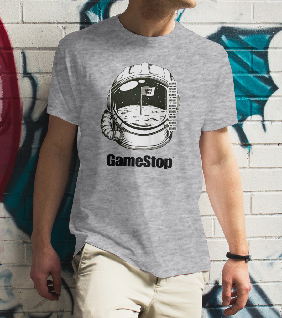 GameStop Astronaut Moon Medium Flag T-Shirt