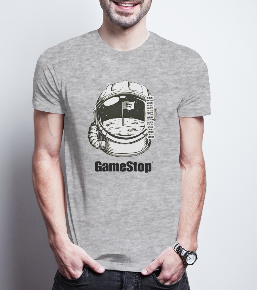 GameStop Astronaut Moon Medium Flag T-Shirt