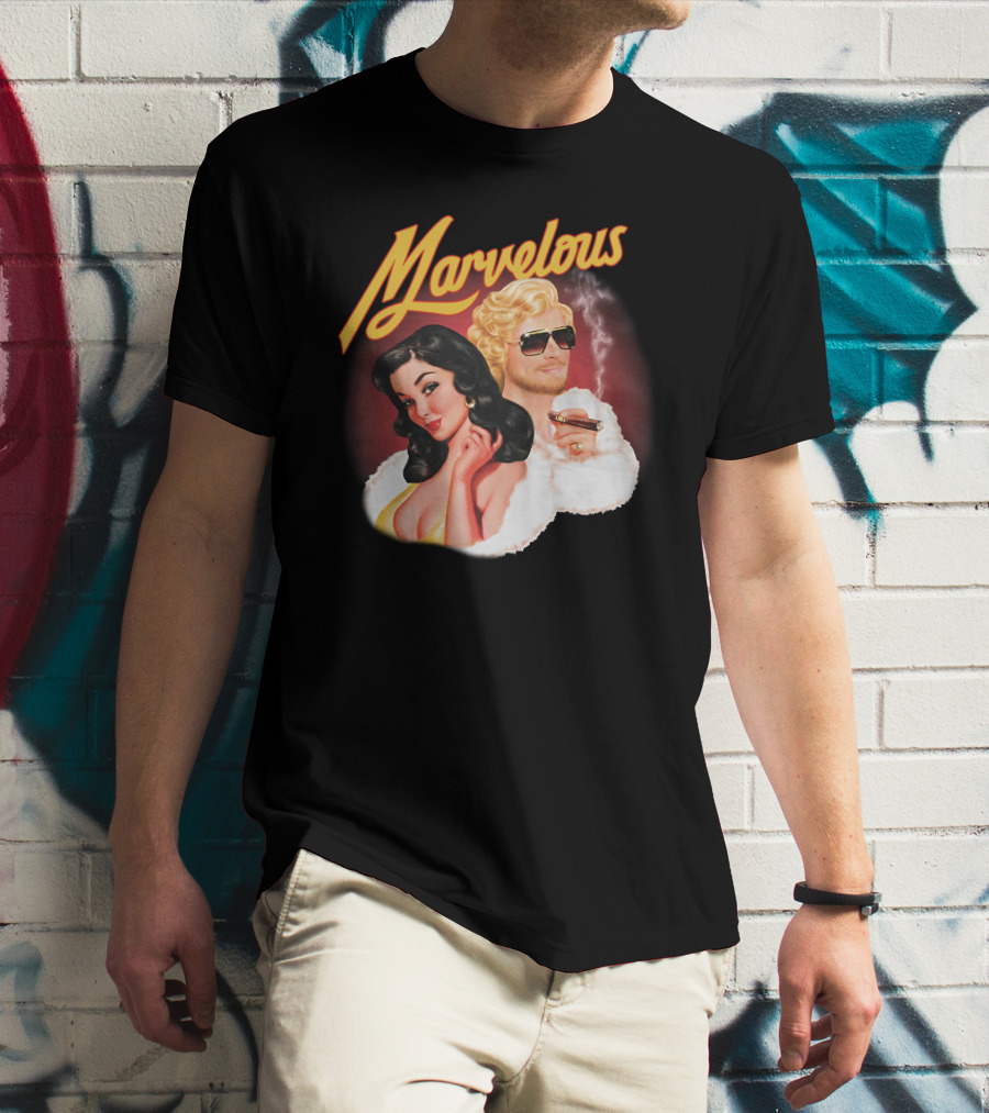 Marvelous Retro Style Couple With Cigars T-Shirt