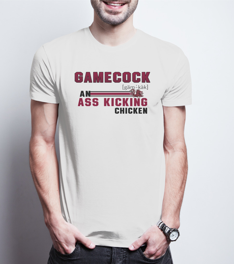 Gamecock Ass Kicking Chicken Rooster Mascot Gam-käk Definition T-Shirt