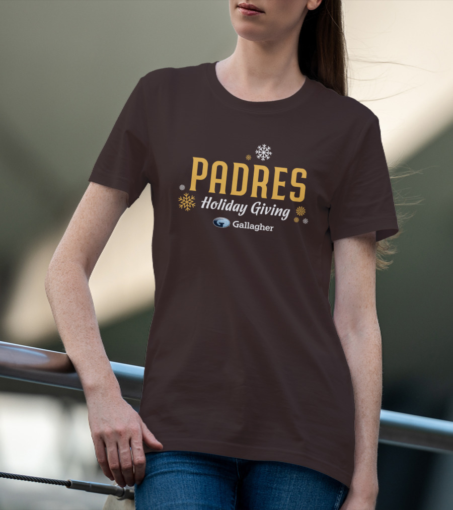 Padres Holiday Giving Gallagher Snowflakes T-Shirt