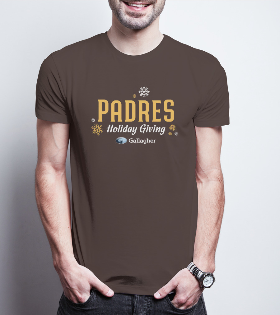 Padres Holiday Giving Gallagher Snowflakes T-Shirt