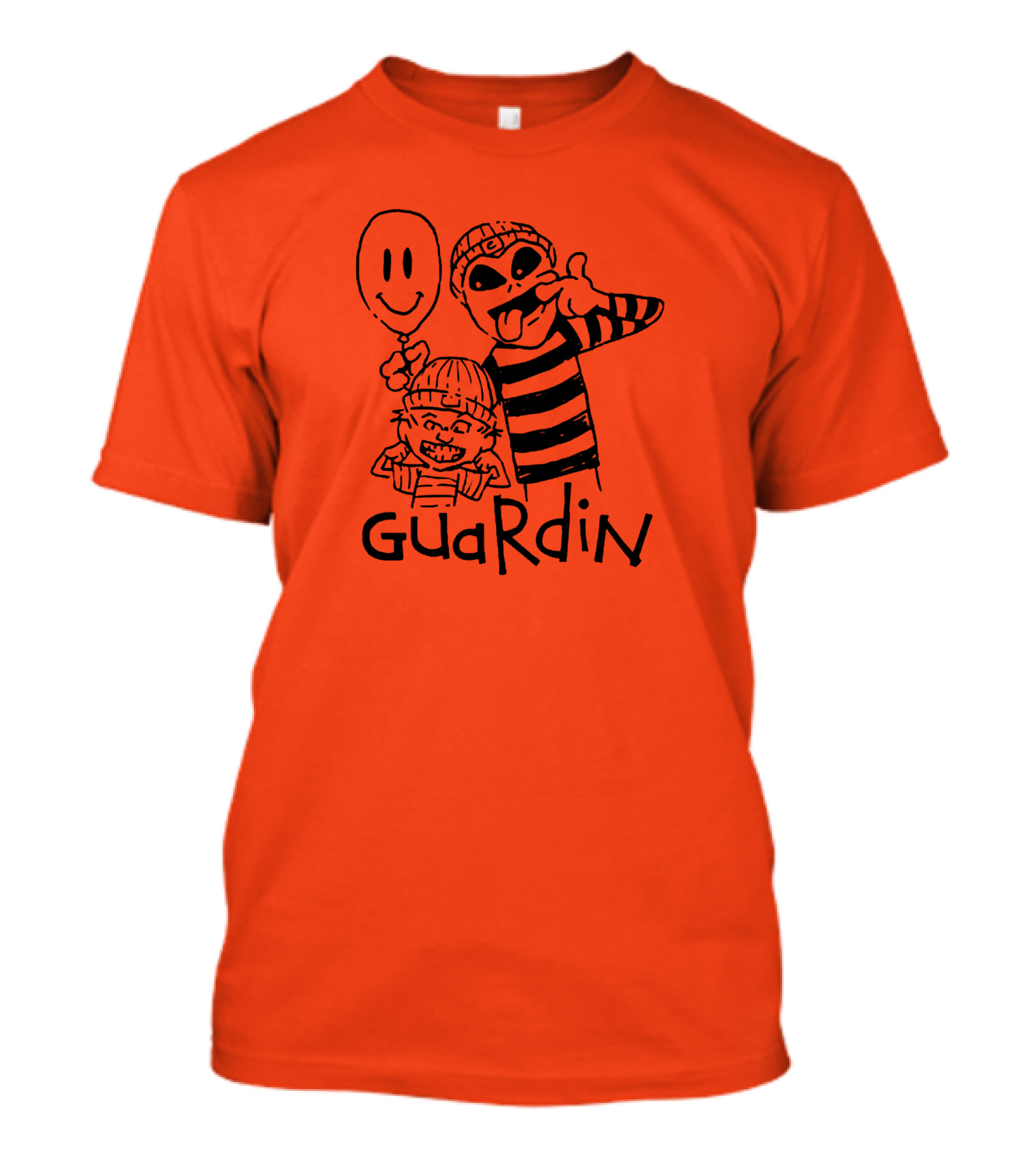 Calvin And Hobbs Guardin Graffiti Style Mischief Balloon T-Shirt