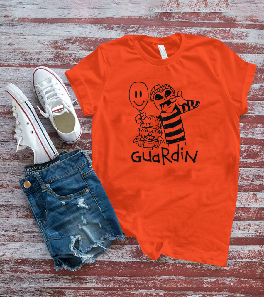 Calvin And Hobbs Guardin Graffiti Style Mischief Balloon T-Shirt