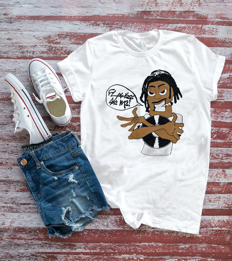 Flawless Like Me Vinyl Graphic Character With Crossed Arms And Vinyl Record T-Shirt