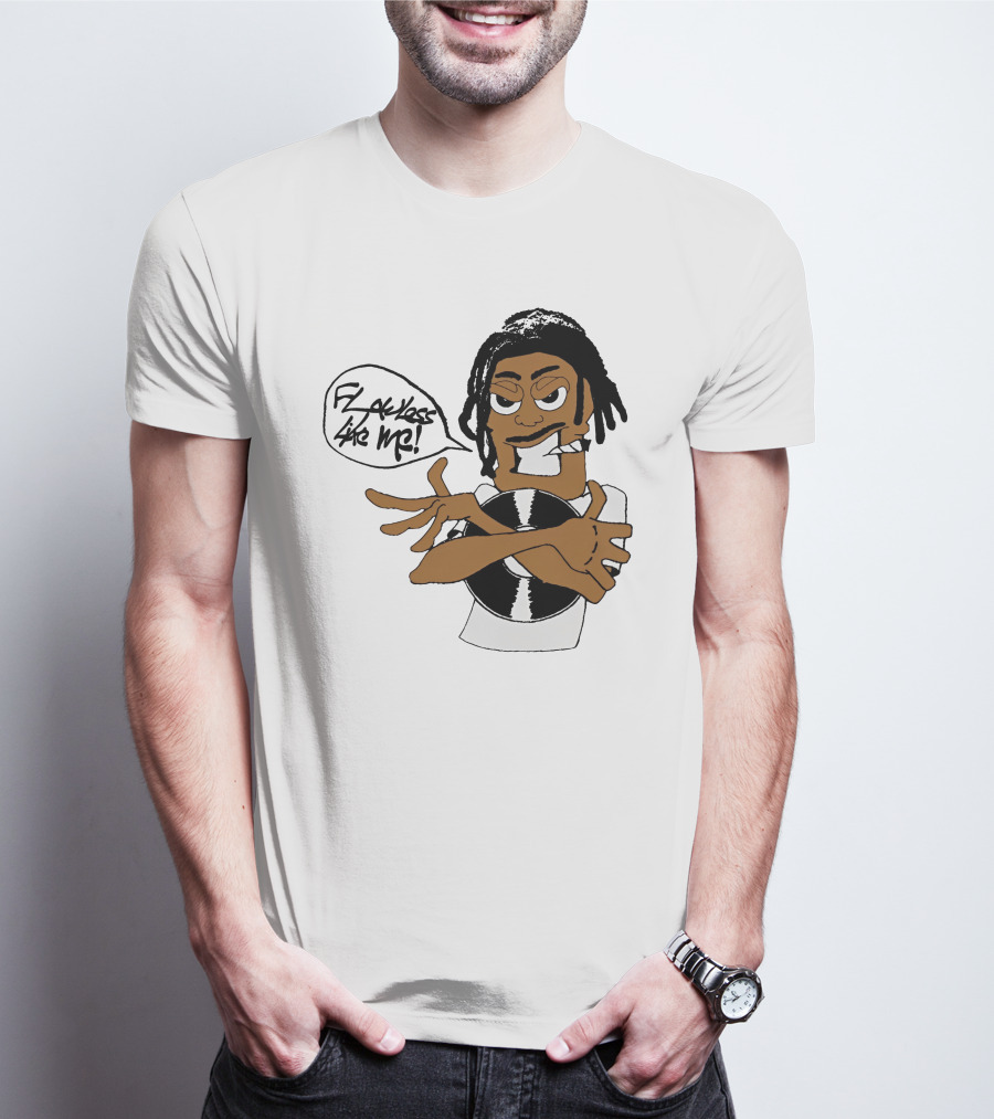 Flawless Like Me Vinyl Graphic Character With Crossed Arms And Vinyl Record T-Shirt