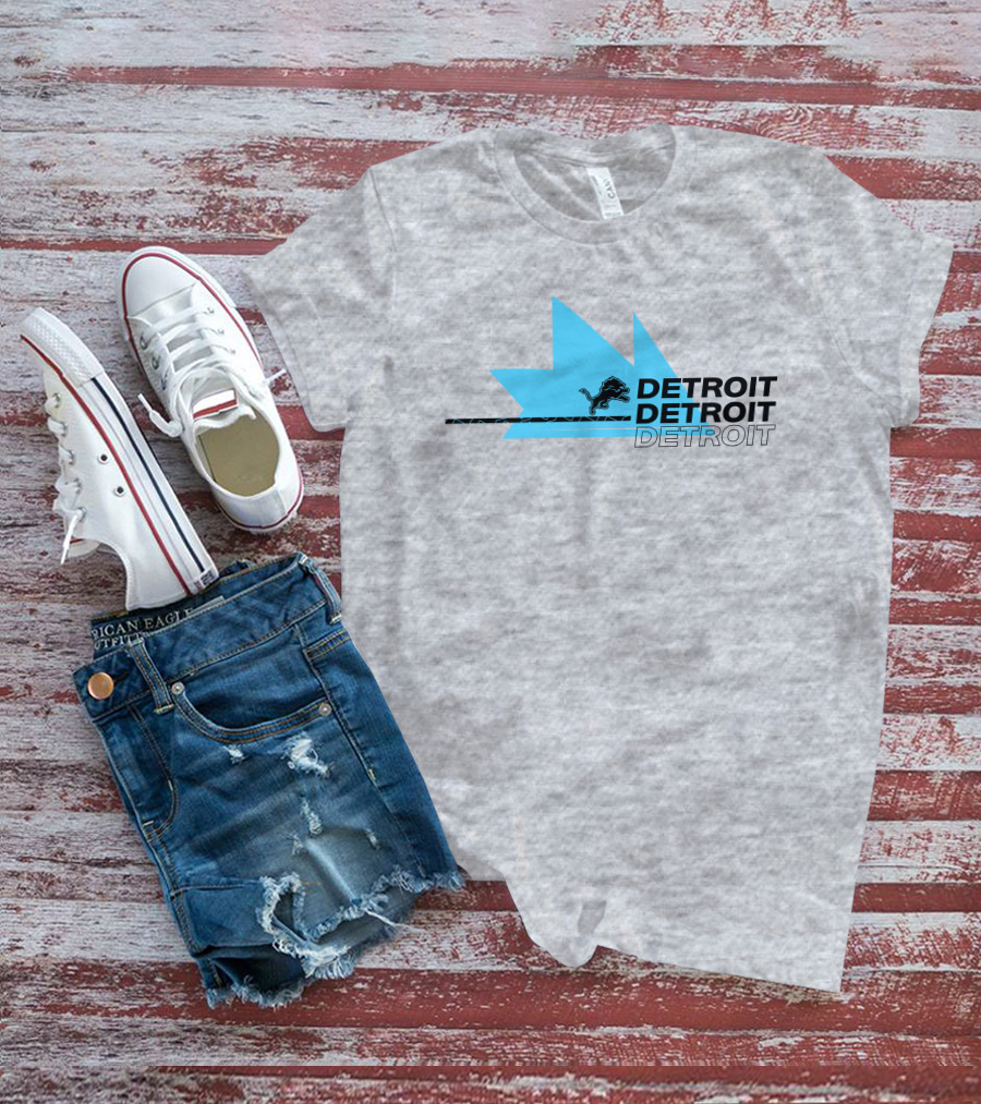 Ninja X Detroit Lions Midwest Blue Lion Emblem T-Shirt