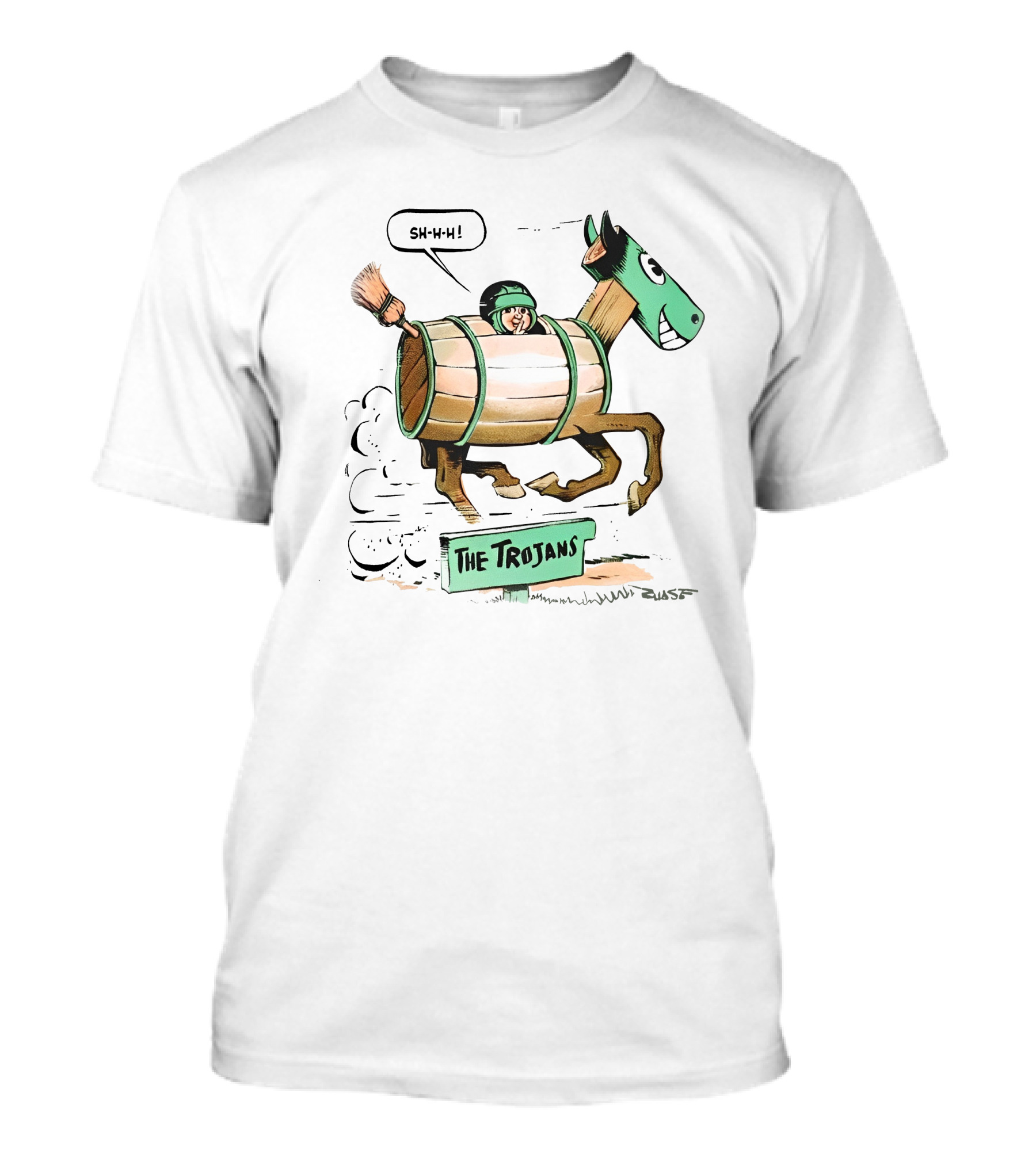 Tulane Football Sh-H-H The Trojans Trojan Horse Cartoon T-Shirt
