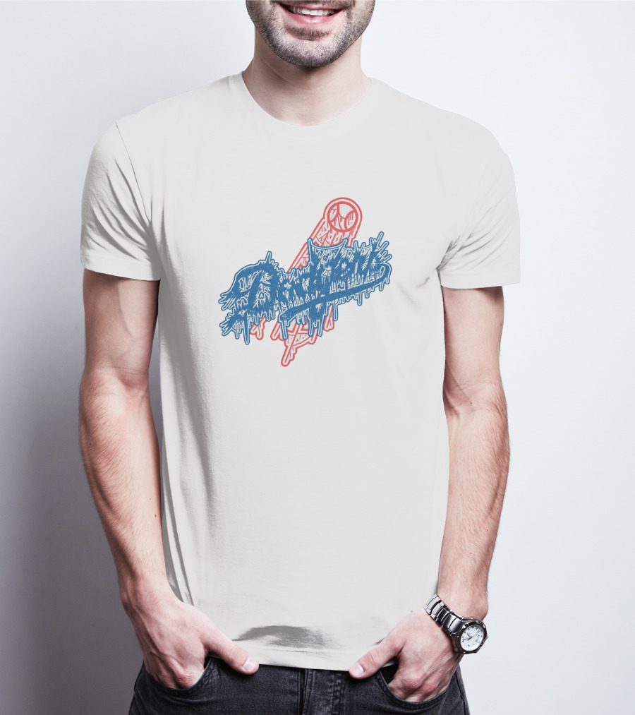 Deathcore Mic Dodgers Blue Drip T-Shirt