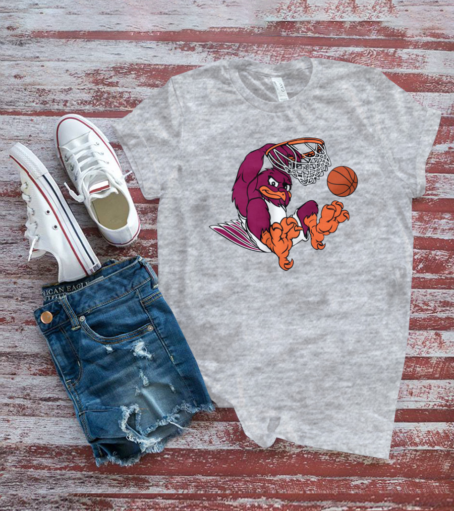 Clark Ruhland Hokiebird Basketball Dunk T-Shirt