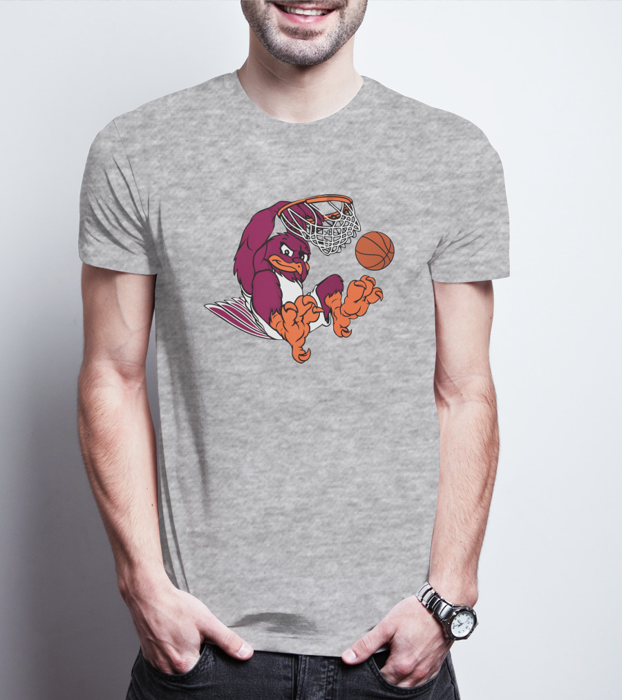 Clark Ruhland Hokiebird Basketball Dunk T-Shirt