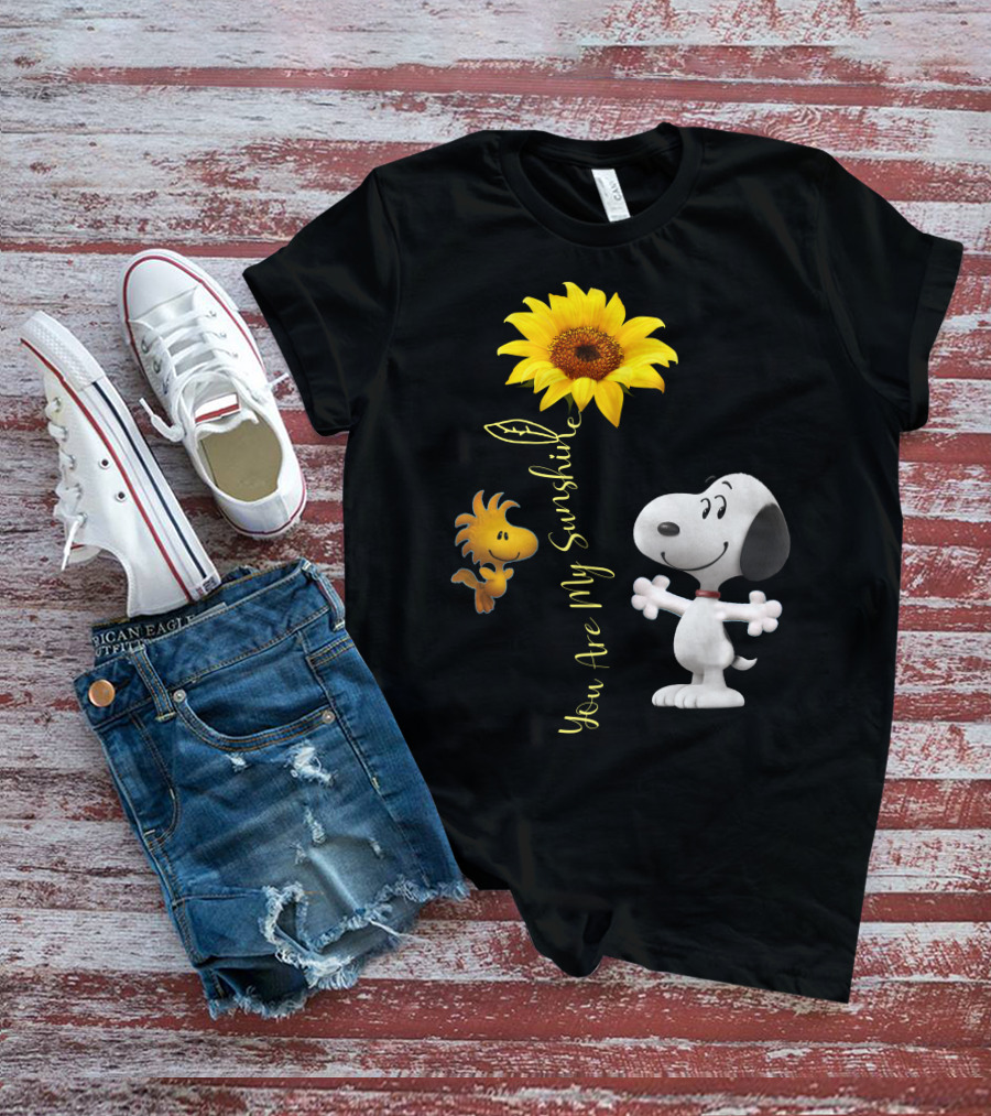 Snoopy And Woodstock You Are My Sunshine Sunflower T-Shirt