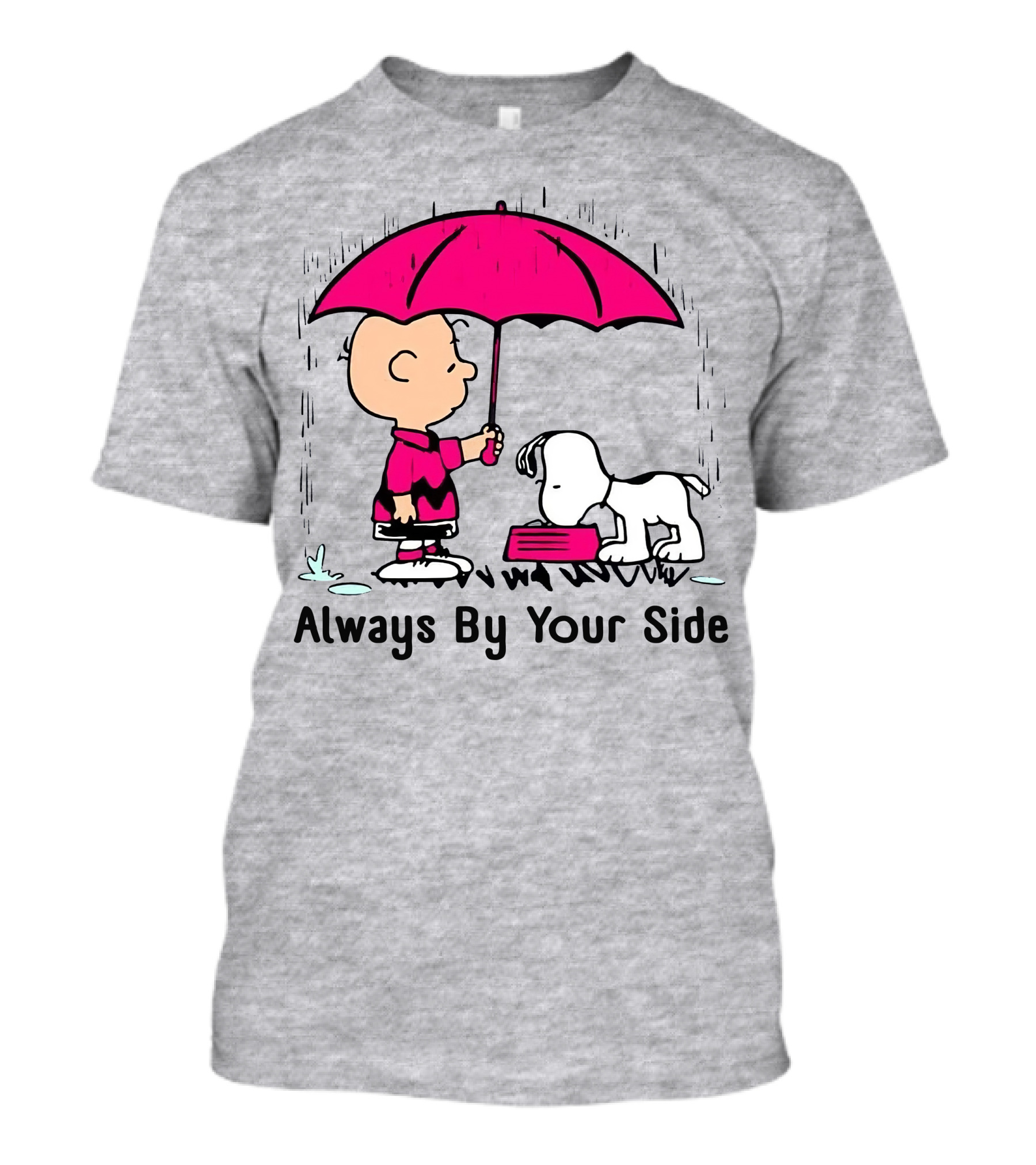 Always By Your Side Charlie Brown Snoopy Umbrella T-Shirt