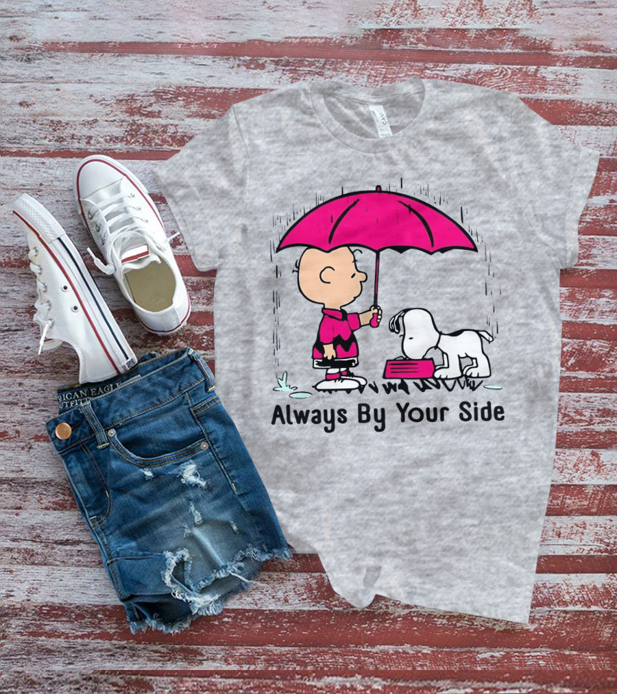 Always By Your Side Charlie Brown Snoopy Umbrella T-Shirt