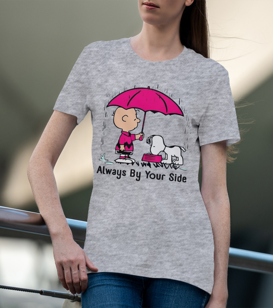 Always By Your Side Charlie Brown Snoopy Umbrella T-Shirt