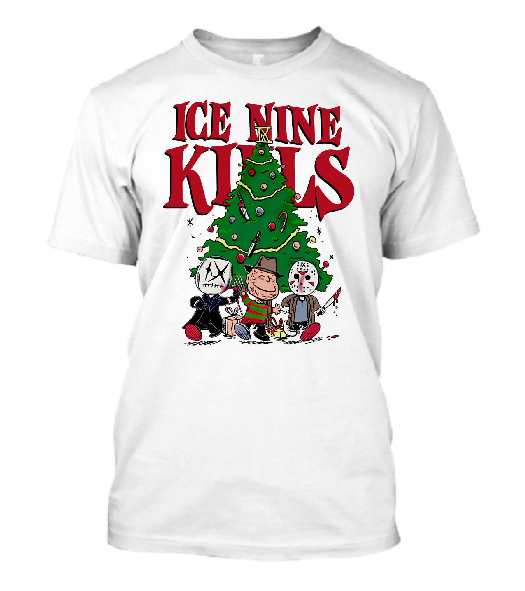 Merry Christmas Ice Nine Kills Horror Characters Christmas Tree T-Shirt