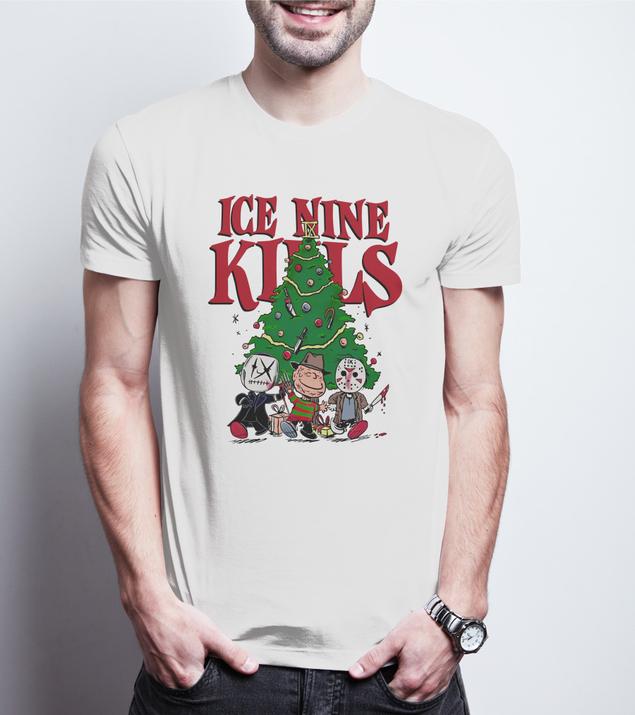 Merry Christmas Ice Nine Kills Horror Characters Christmas Tree T-Shirt