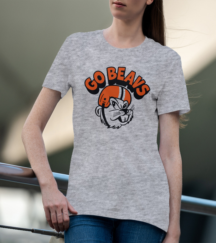 Vintage OSU Go Beavs Football Beaver Mascot T-Shirt