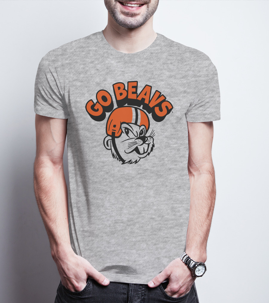 Vintage OSU Go Beavs Football Beaver Mascot T-Shirt