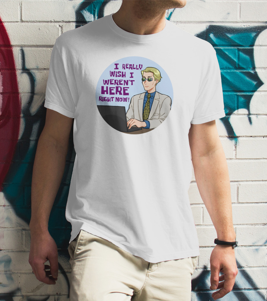 I Really Wish I Weren't Here Right Now Jujutsu Character With Sunglasses T-Shirt