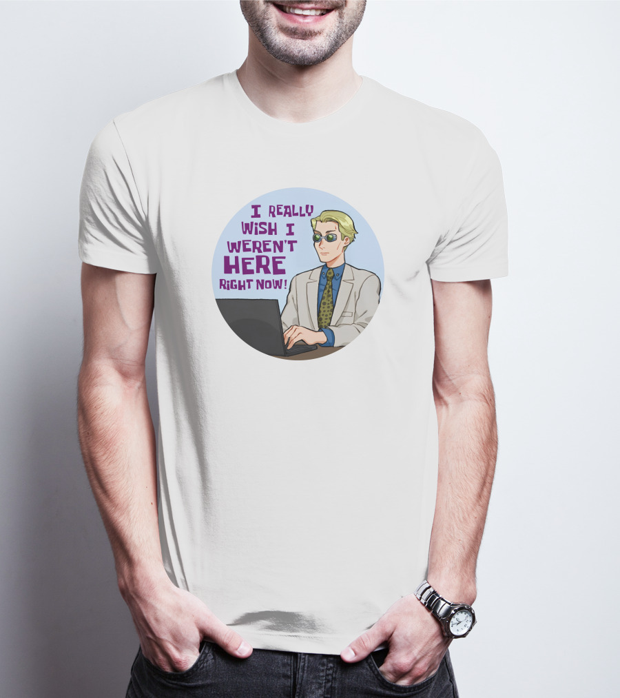 I Really Wish I Weren't Here Right Now Jujutsu Character With Sunglasses T-Shirt