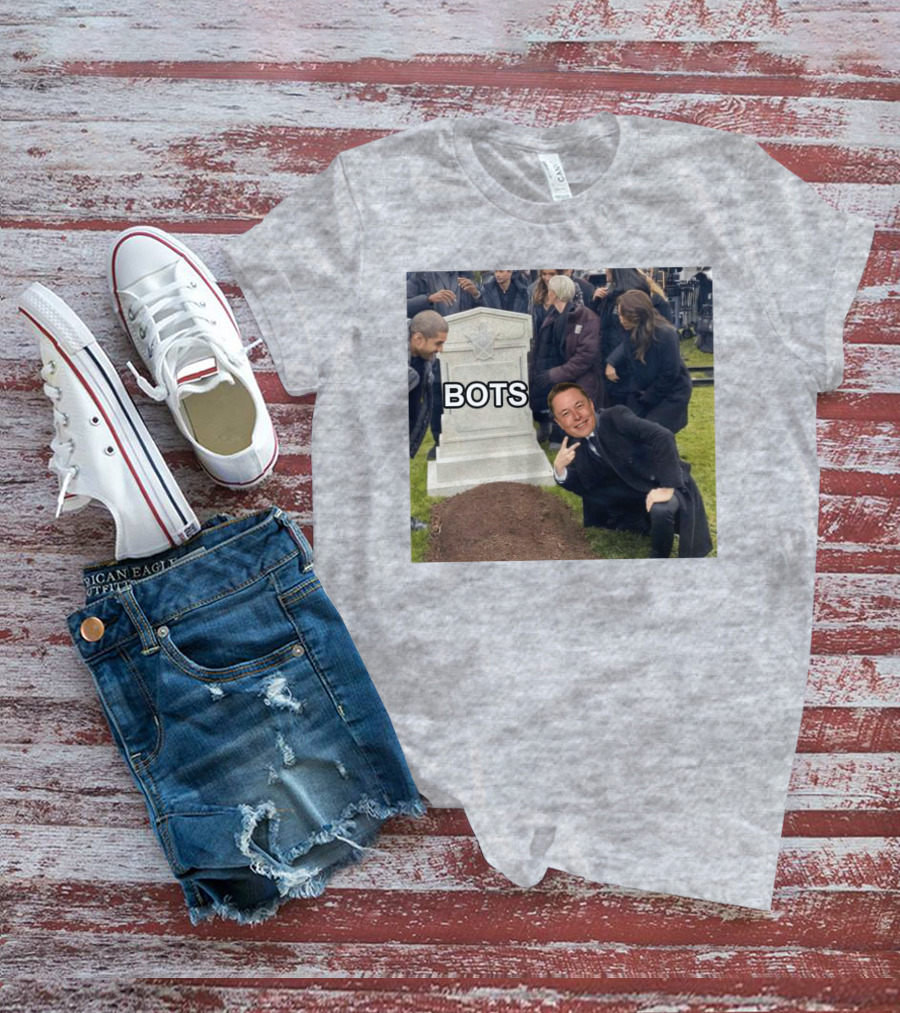 Elon Musk Bots Meme Graveyard Scene T-Shirt
