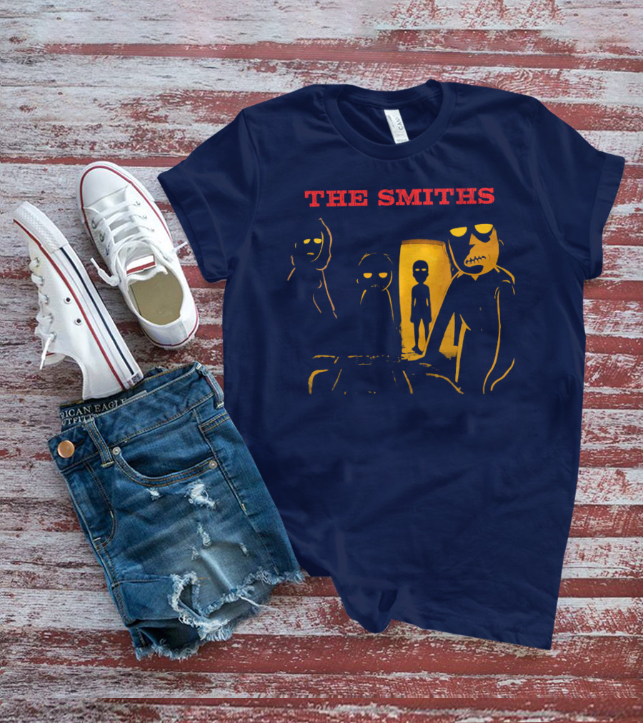 THE SMITHS Yellow Characters In Darkened Room With Doorway Light T-Shirt