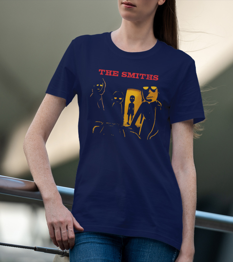 THE SMITHS Yellow Characters In Darkened Room With Doorway Light T-Shirt