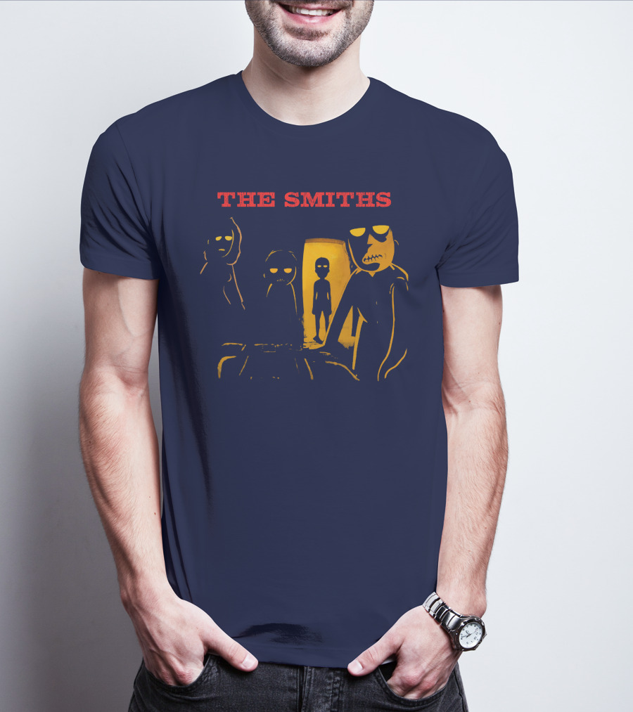 THE SMITHS Yellow Characters In Darkened Room With Doorway Light T-Shirt