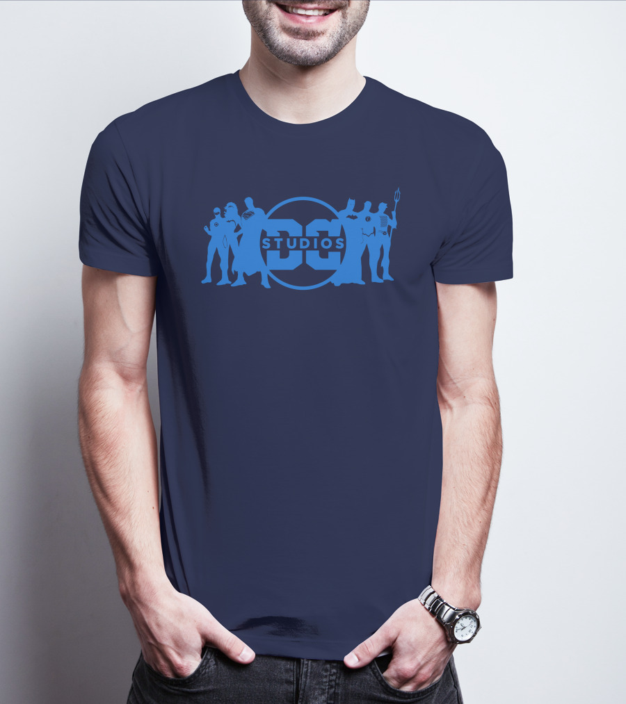 DC Studios Superheroes Silhouettes Logo Iconic Characters T-Shirt