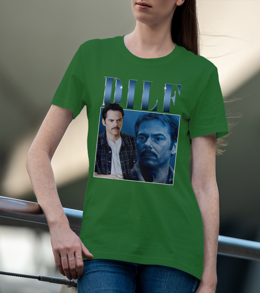 Charlie Swan DILF Mustache Double T-Shirt