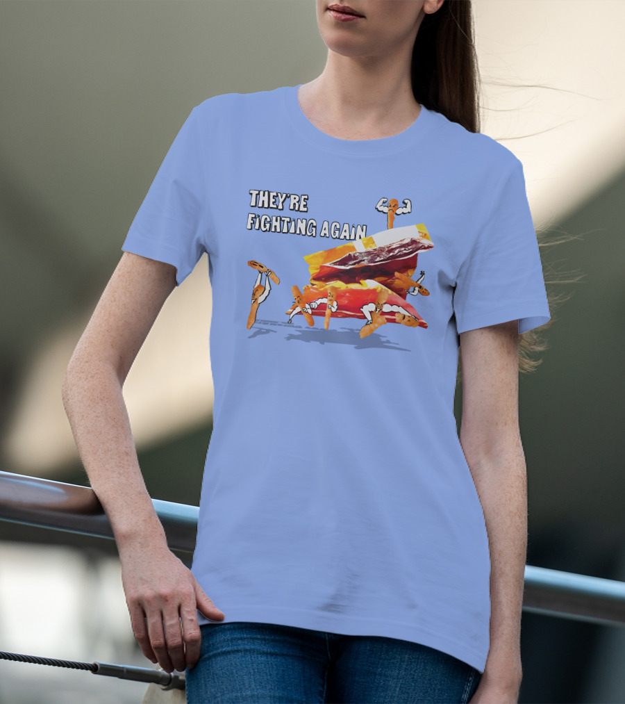 They're Fighting Again Pretzel Snack Showdown Fun T-Shirt
