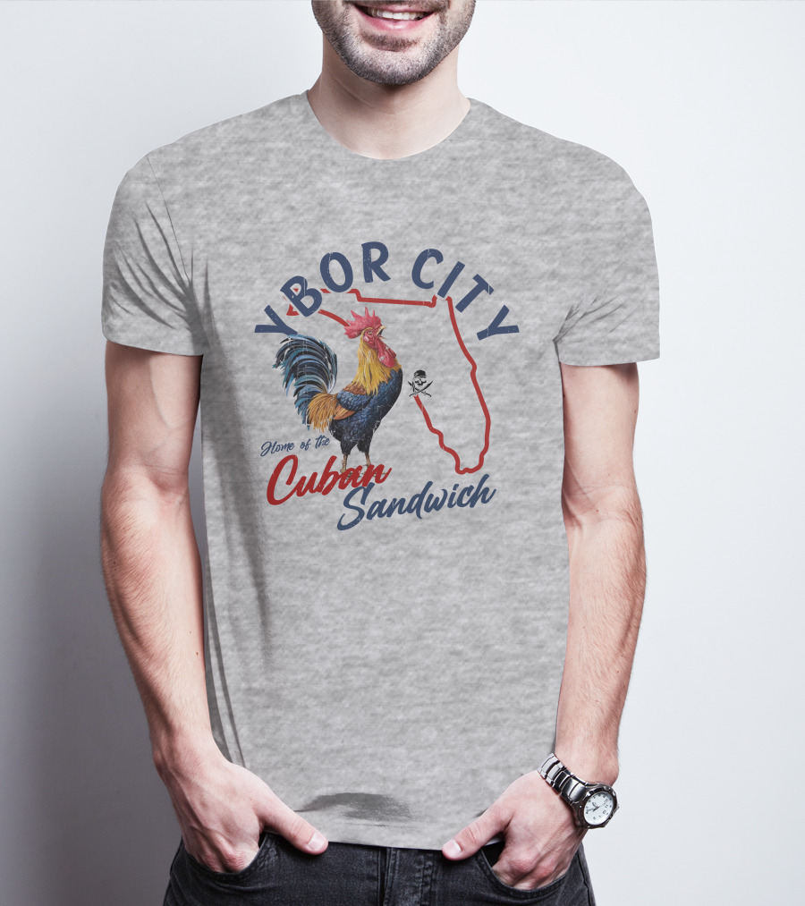 Ybor City Florida Rooster Home Of The Cuban Sandwich T-Shirt