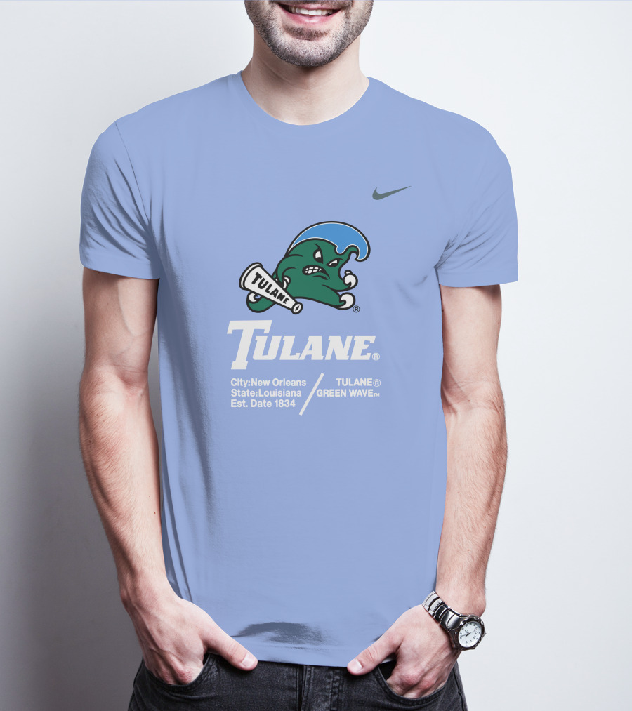 Tulane Green Wave New Orleans Louisiana Est 1834 T-Shirt