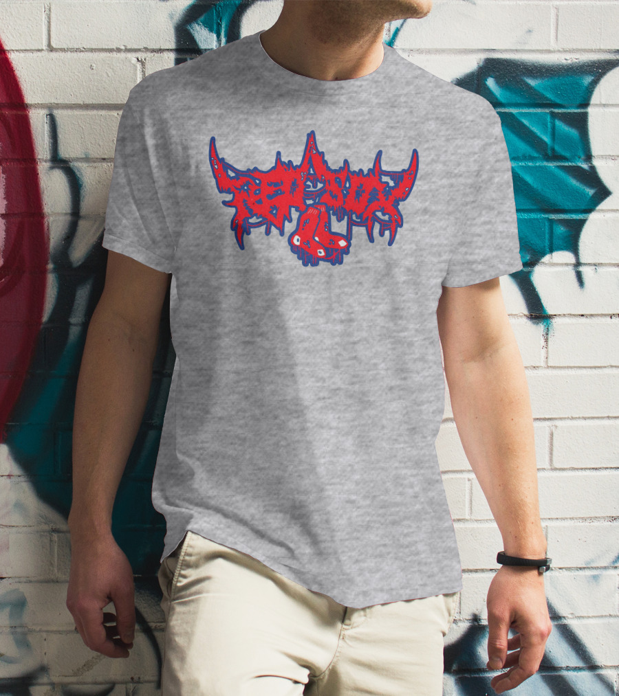 Death Metal Style Red Sox Emo T-Shirt